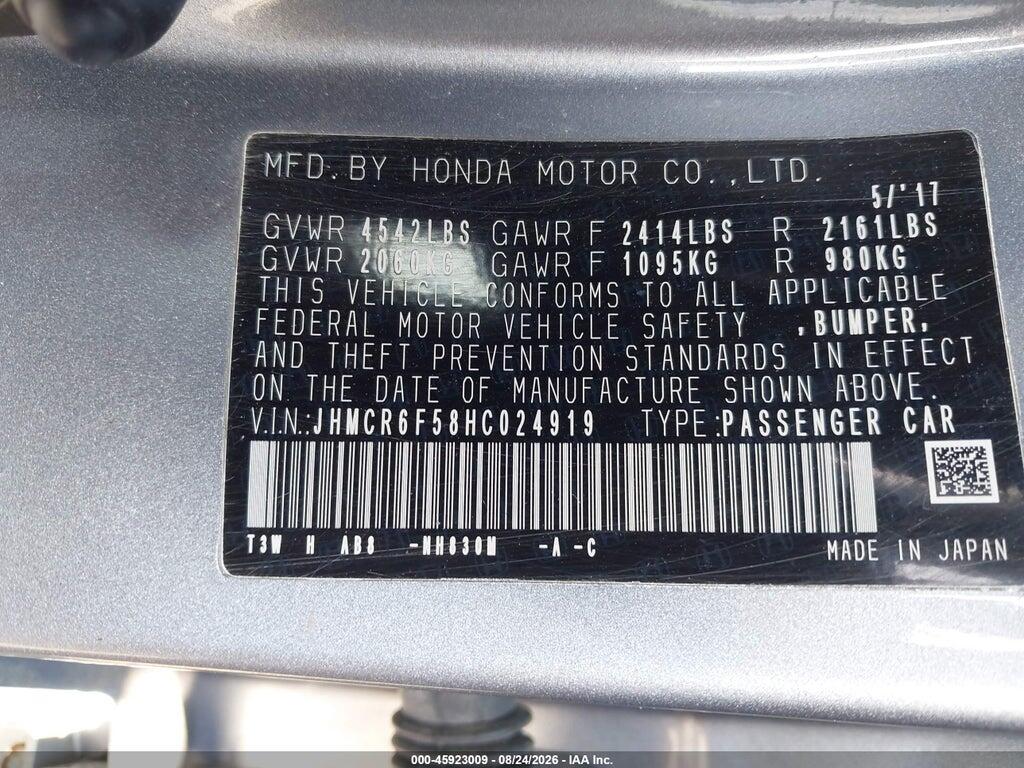 JHMCR6F58HC024919 2017 HONDA ACCORD HYBRID photo no. 9