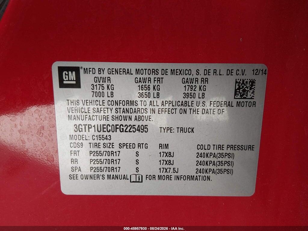 3GTP1UEC0FG225495 2015 GMC SIERRA 1500 photo no. 9