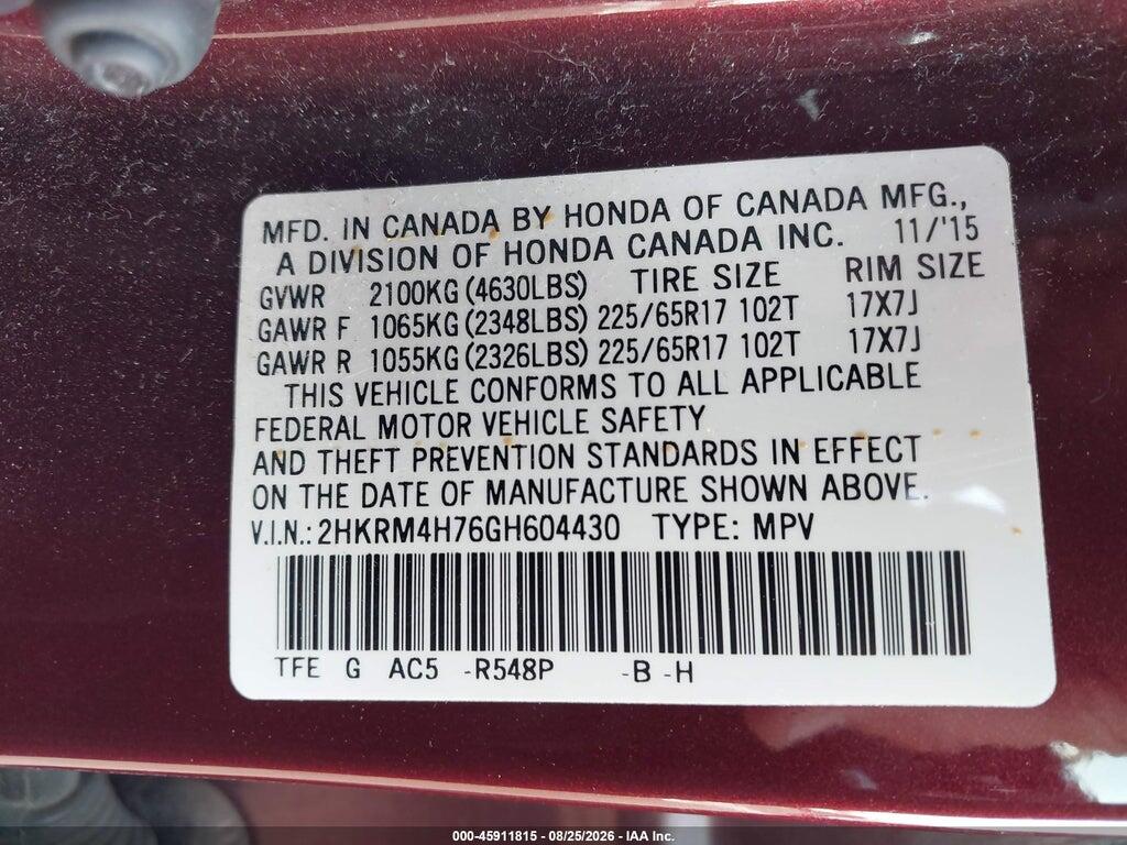 2HKRM4H76GH604430 2016 HONDA CR-V photo no. 9