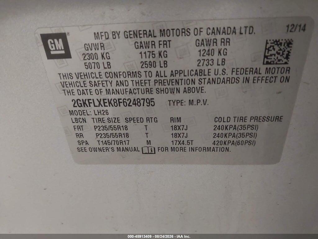 2GKFLXEK8F6248795 2015 GMC TERRAIN photo no. 9