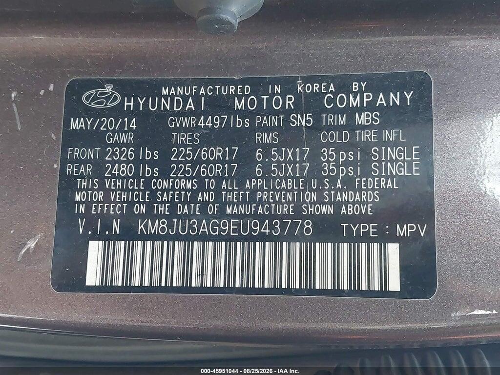 KM8JU3AG9EU943778 2014 HYUNDAI TUCSON photo no. 9