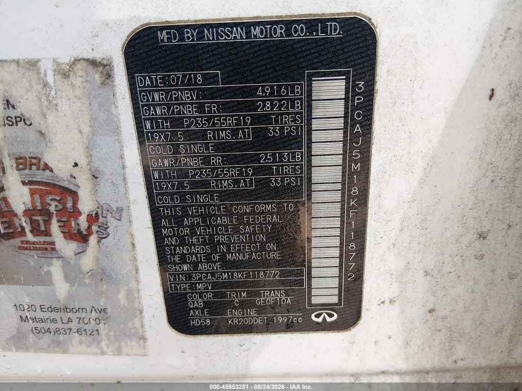 3PCAJ5M18KF118772 2019 INFINITI QX50 photo no. 9