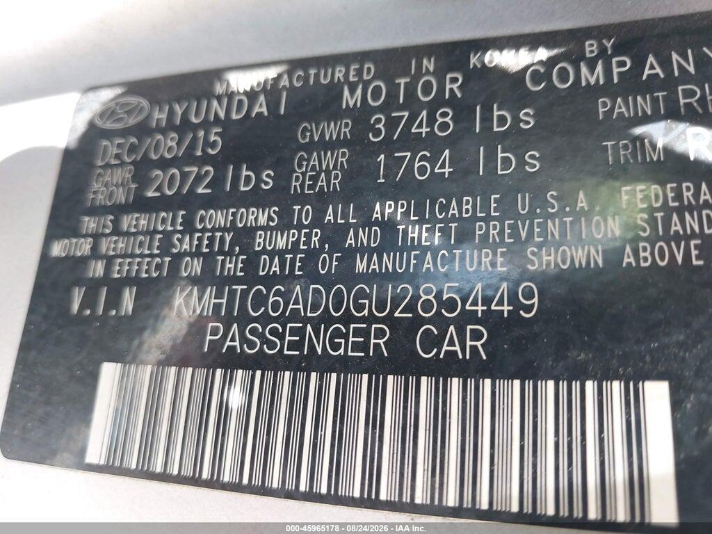 KMHTC6AD0GU285449 2016 HYUNDAI VELOSTER photo no. 9
