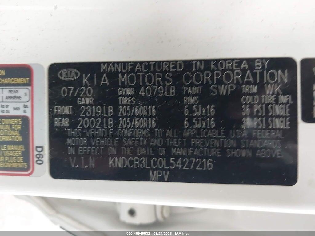 KNDCB3LC0L5427216 2020 KIA NIRO photo no. 9