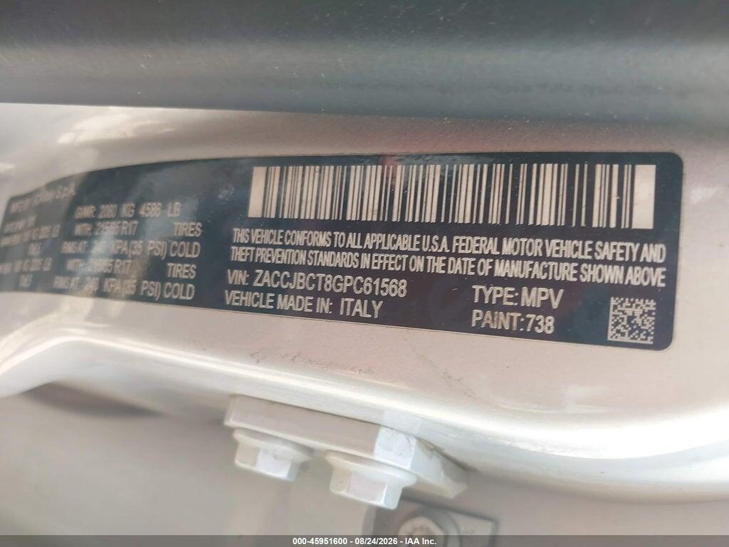 ZACCJBCT8GPC61568 2016 JEEP RENEGADE photo no. 9