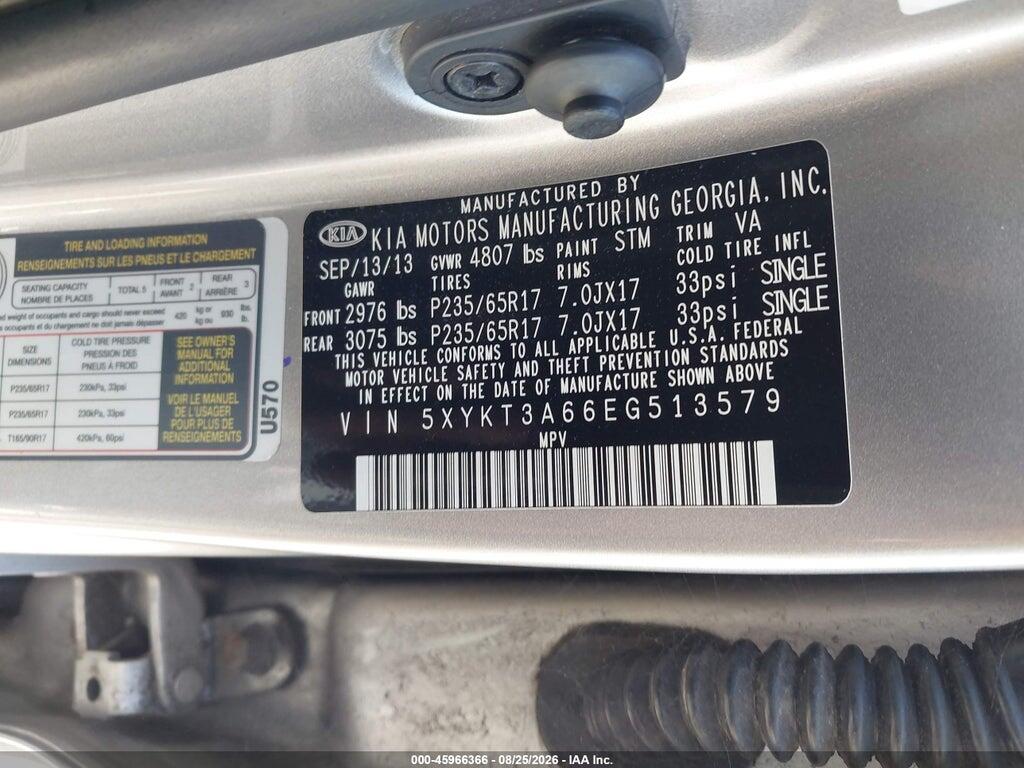 5XYKT3A66EG513579 2014 KIA SORENTO photo no. 9