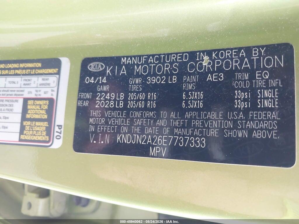 KNDJN2A26E7737333 2014 KIA SOUL photo no. 9