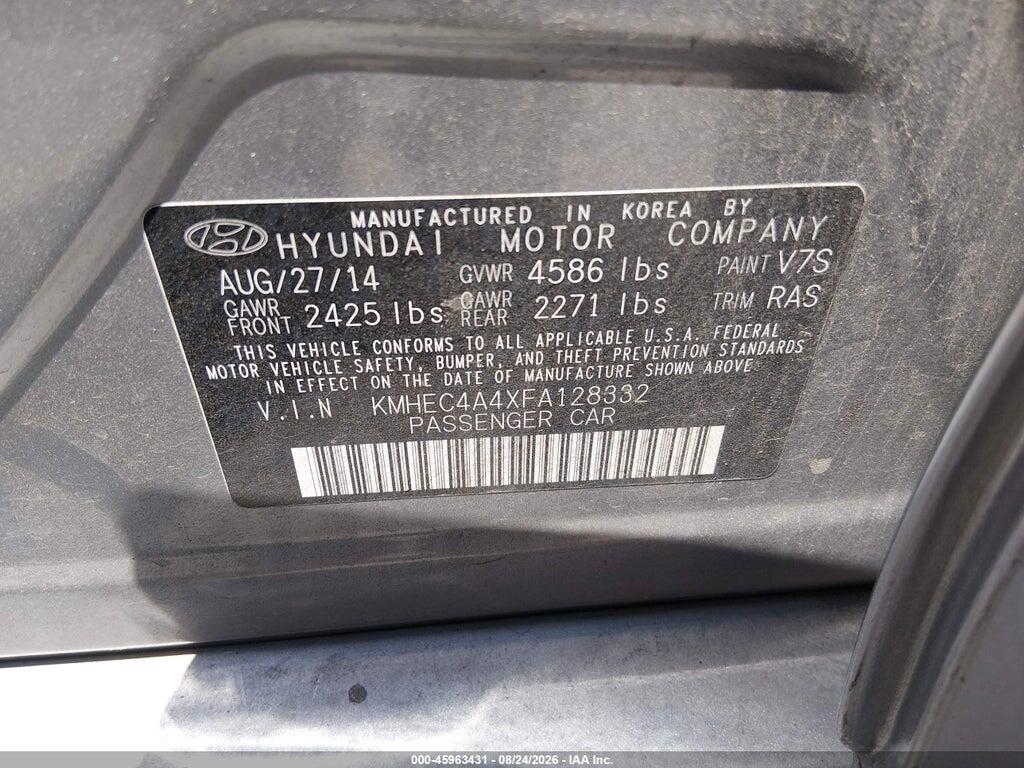 KMHEC4A4XFA128332 2015 HYUNDAI SONATA HYBRID photo no. 9