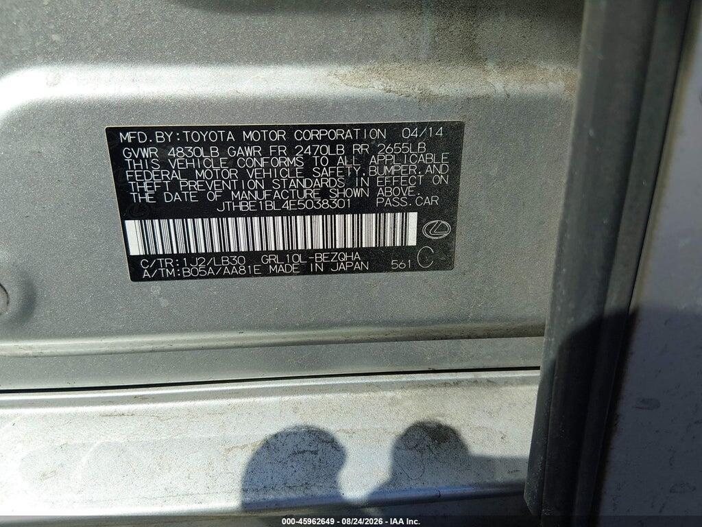 JTHBE1BL4E5038301 2014 LEXUS GS 350 photo no. 9
