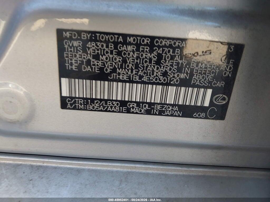 JTHBE1BL4E5030120 2014 LEXUS GS 350 photo no. 9