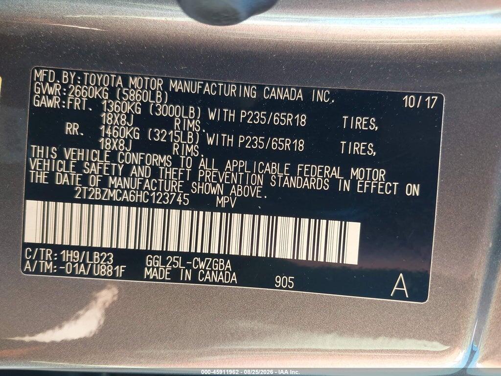 2T2BZMCA6HC123745 2017 LEXUS RX 350 photo no. 9