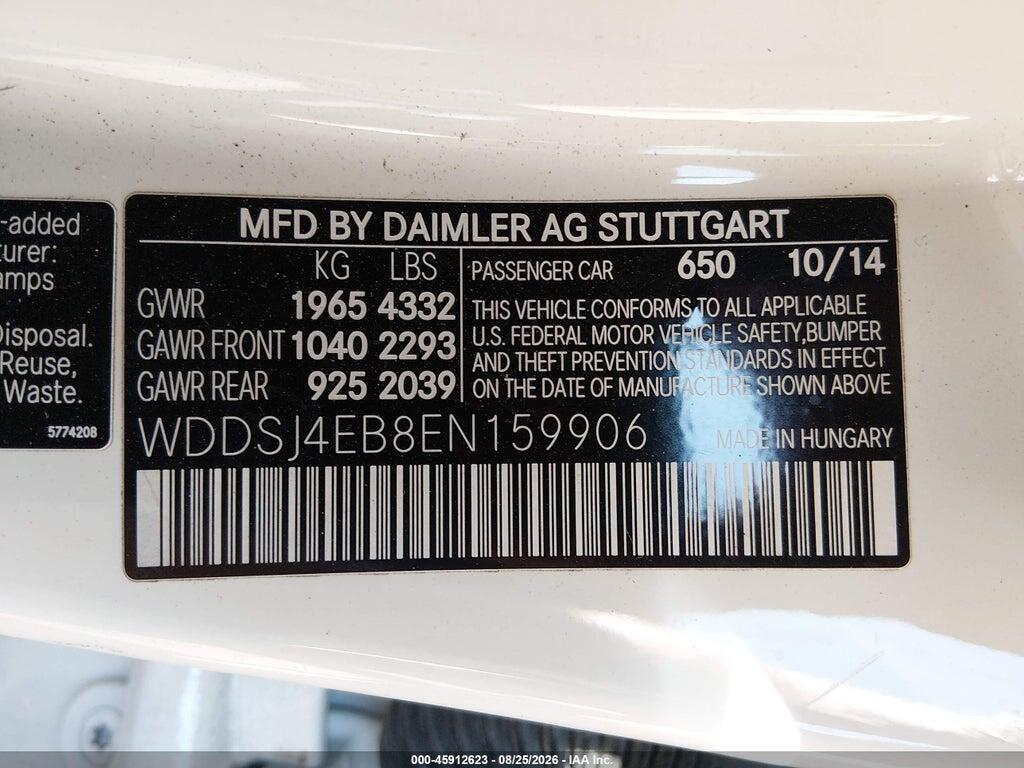 WDDSJ4EB8EN159906 2014 MERCEDES-BENZ CLA 250 photo no. 9