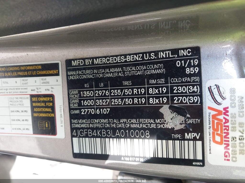 4JGFB4KB3LA010008 2020 MERCEDES-BENZ GLE 350 photo no. 9
