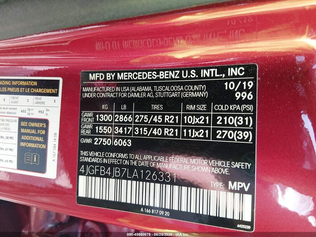 4JGFB4JB7LA126331 2020 MERCEDES-BENZ GLE 350 photo no. 9