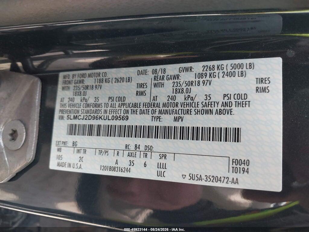 5LMCJ2D96KUL09569 2019 LINCOLN MKC photo no. 9