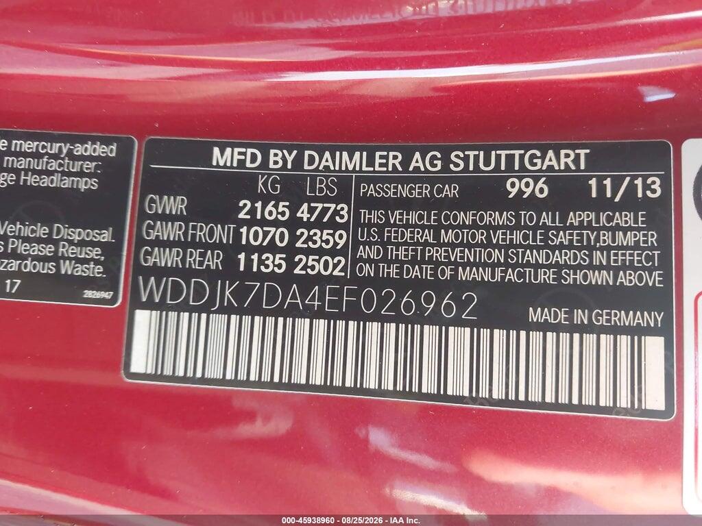 WDDJK7DA4EF026962 2014 MERCEDES-BENZ SL 550 photo no. 9
