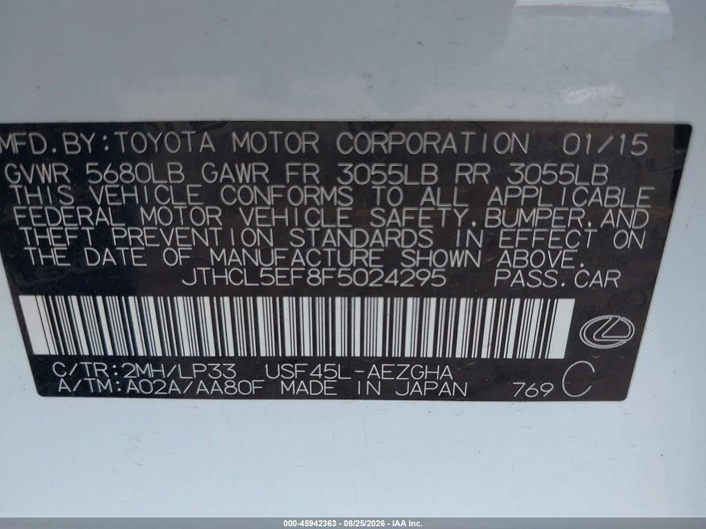 JTHCL5EF8F5024295 2015 LEXUS LS 460 photo no. 9