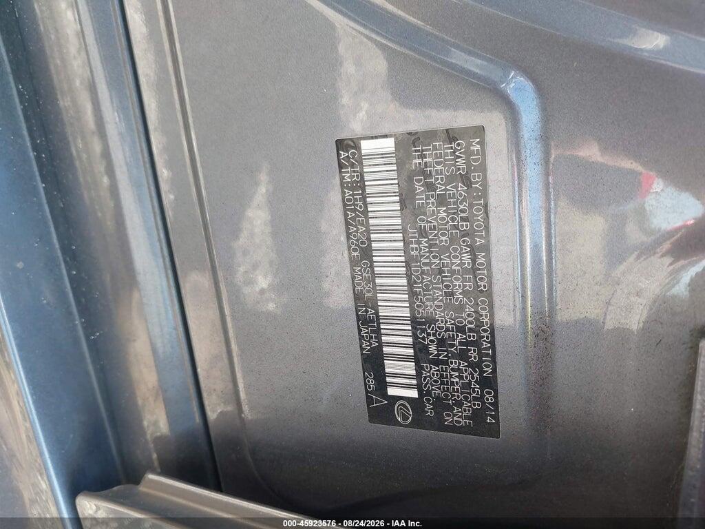 JTHBF1D21F5051137 2015 LEXUS IS 250 photo no. 9