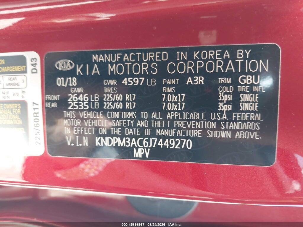 KNDPM3AC6J7449270 2018 KIA SPORTAGE photo no. 9