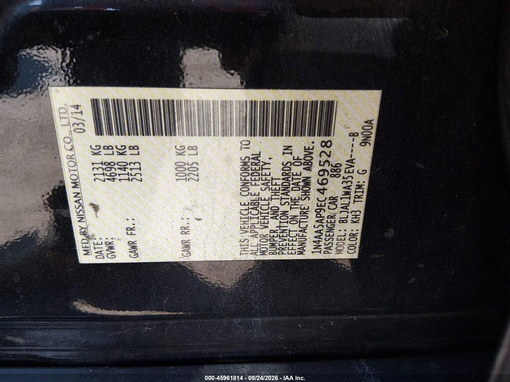 1N4AA5AP9EC469528 2014 NISSAN MAXIMA photo no. 9