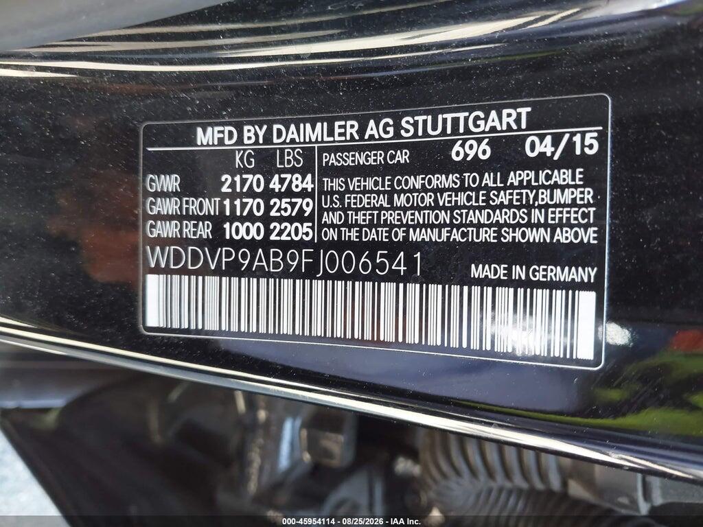 WDDVP9AB9FJ006541 2015 MERCEDES-BENZ B-CLASS ELECTRIC DRIVE photo no. 9