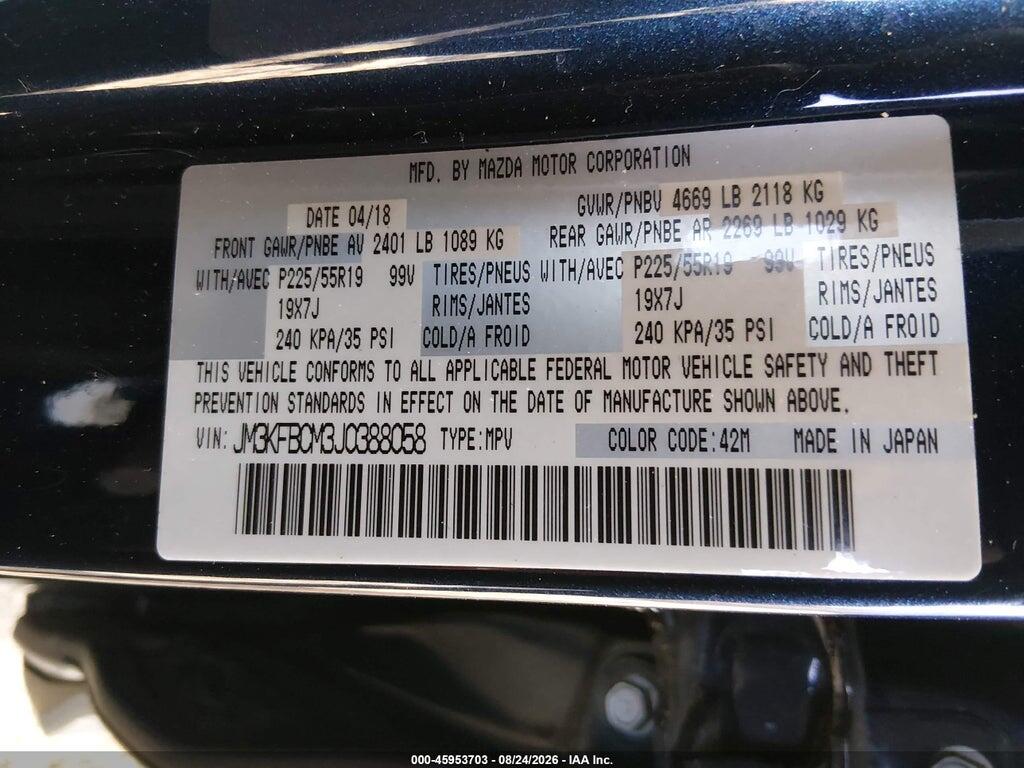 JM3KFBCM3J0388058 2018 MAZDA CX-5 photo no. 9