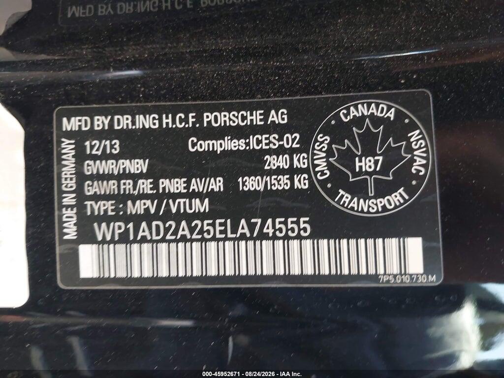 WP1AD2A25ELA74555 2014 PORSCHE CAYENNE photo no. 9