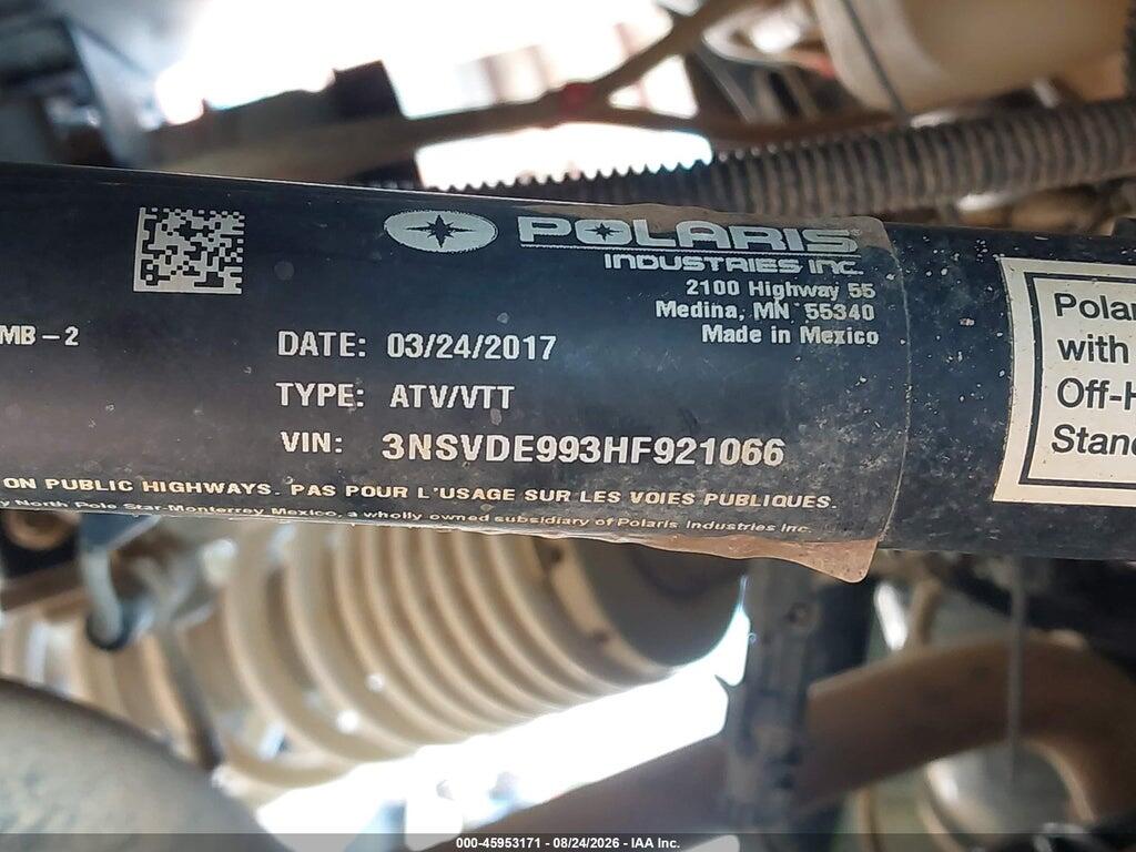 3NSVDE993HF921066 2017 POLARIS RZR photo no. 10