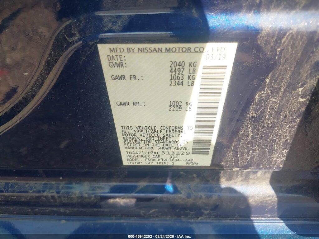 1N4AZ1CP2KC313129 2019 NISSAN LEAF photo no. 9
