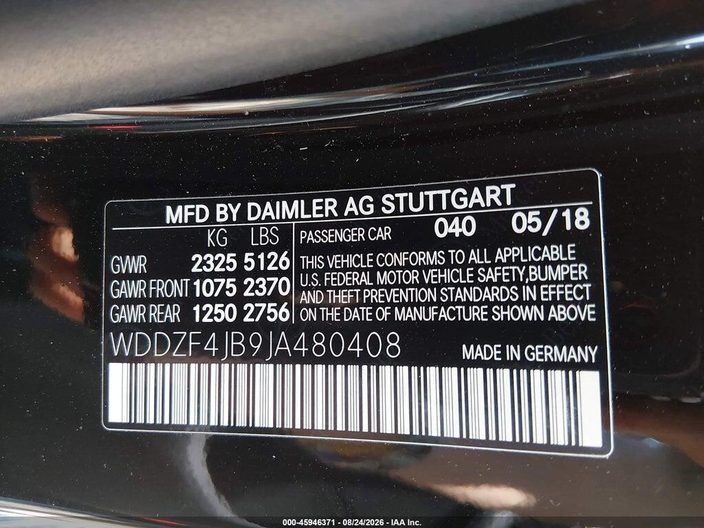 WDDZF4JB9JA480408 2018 MERCEDES-BENZ E 300 photo no. 9