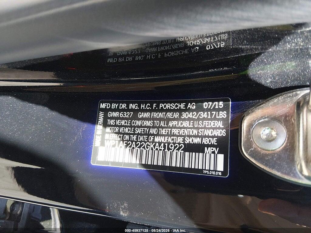 WP1AF2A22GKA41922 2016 PORSCHE CAYENNE photo no. 9