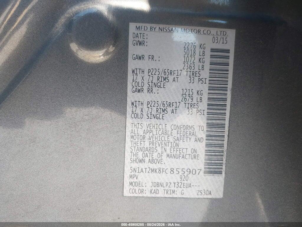 5N1AT2MK8FC855907 2015 NISSAN ROGUE photo no. 9