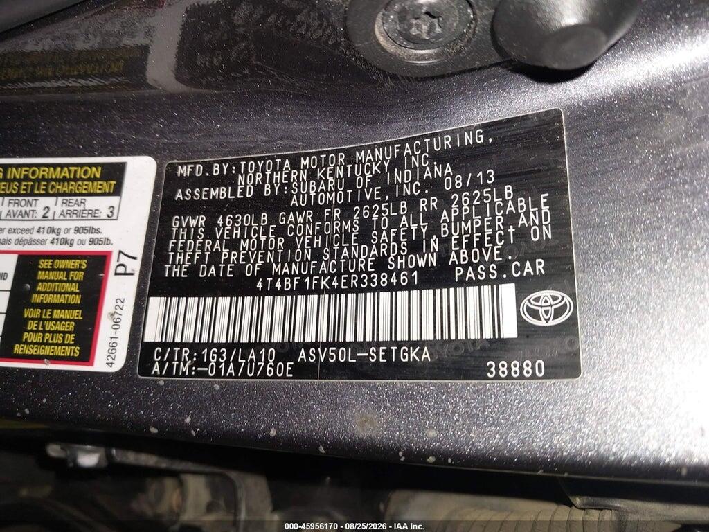 4T4BF1FK4ER338461 2014 TOYOTA CAMRY photo no. 9