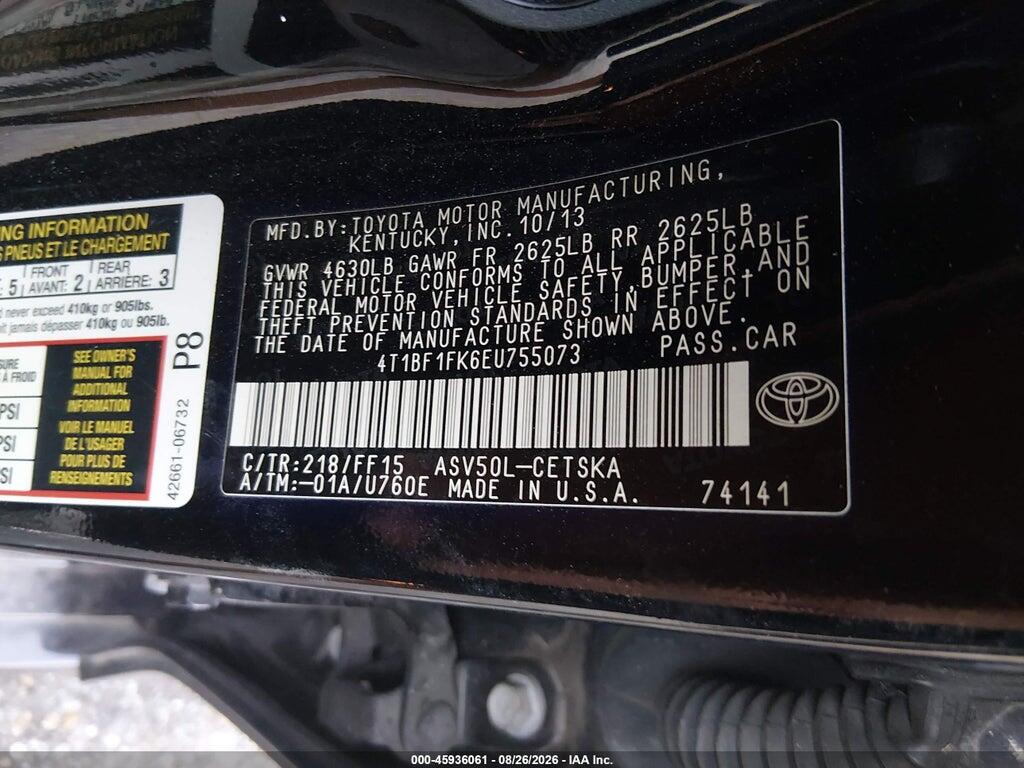 4T1BF1FK6EU755073 2014 TOYOTA CAMRY photo no. 9