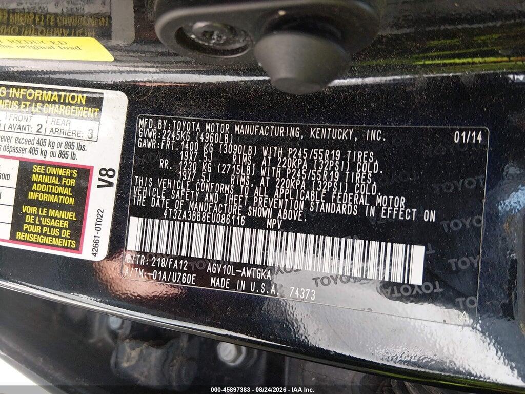 4T3ZA3BB8EU086116 2014 TOYOTA VENZA photo no. 9