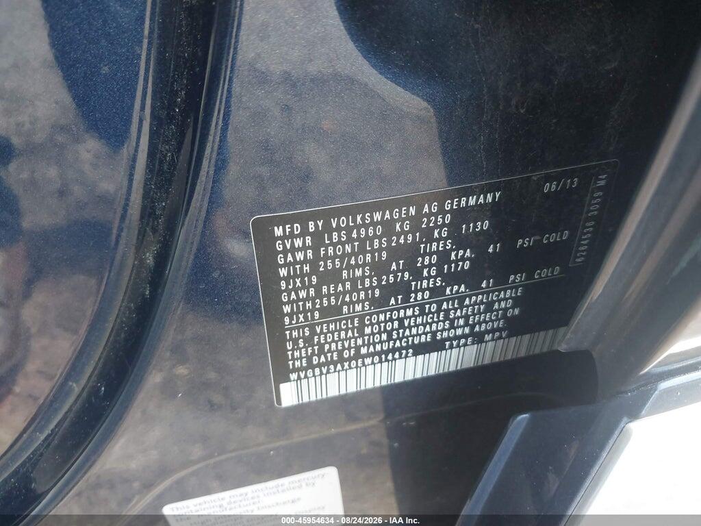 WVGBV3AX0EW014472 2014 VOLKSWAGEN TIGUAN photo no. 9