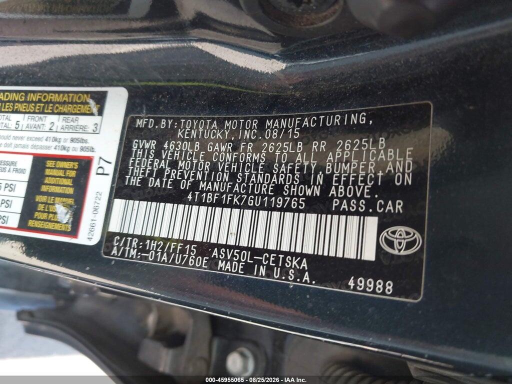 4T1BF1FK7GU119765 2016 TOYOTA CAMRY photo no. 9