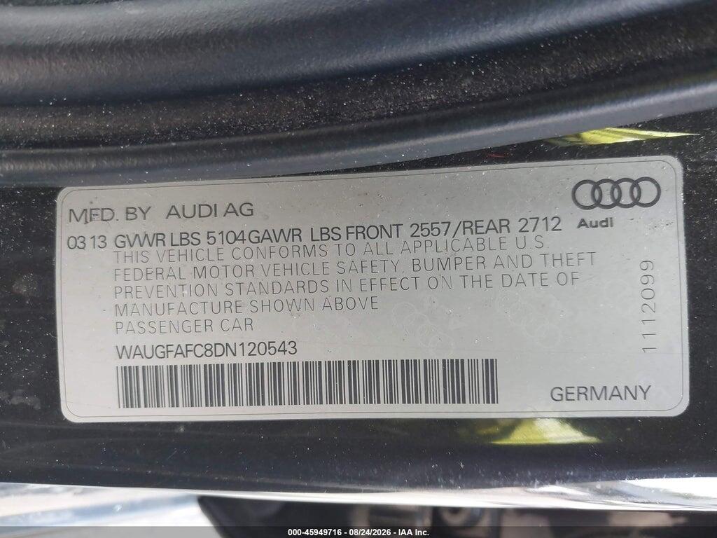 WAUGFAFC8DN120543 2013 AUDI A6 photo no. 9