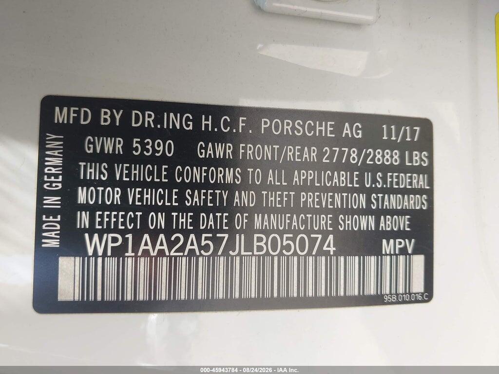 WP1AA2A57JLB05074 2018 PORSCHE MACAN photo no. 9