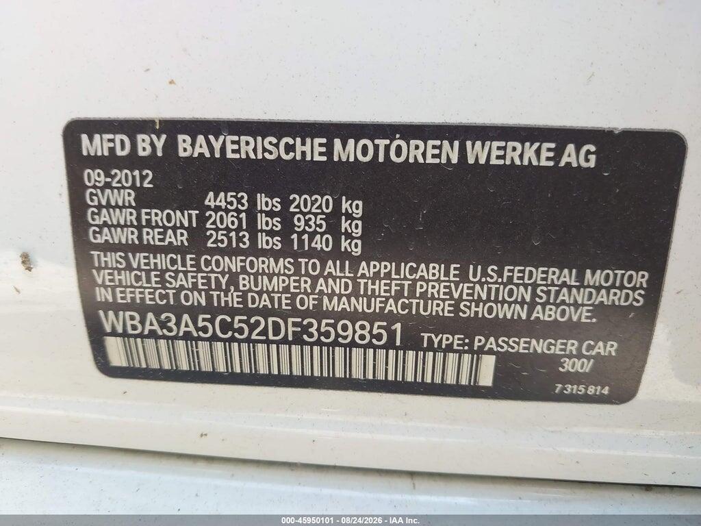 WBA3A5C52DF359851 2013 BMW 328I photo no. 9