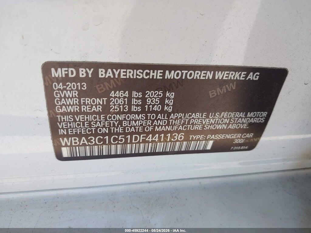 WBA3C1C51DF441136 2013 BMW 328I photo no. 9