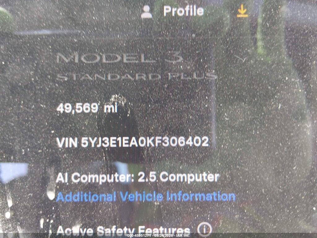 5YJ3E1EA0KF306402 2019 TESLA MODEL 3 photo no. 7