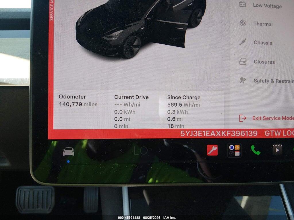 5YJ3E1EAXKF396139 2019 TESLA MODEL 3 photo no. 7