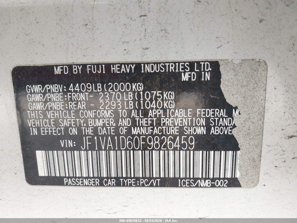 JF1VA1D60F9826459 2015 SUBARU WRX photo no. 9