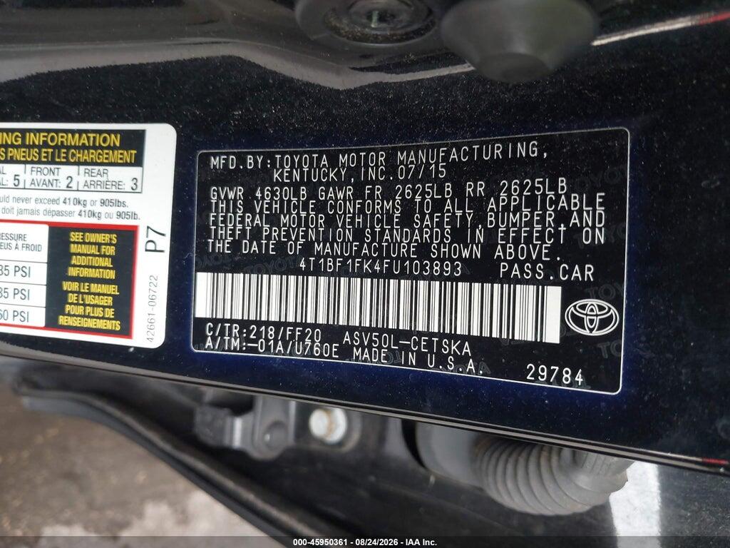 4T1BF1FK4FU103893 2015 TOYOTA CAMRY photo no. 9