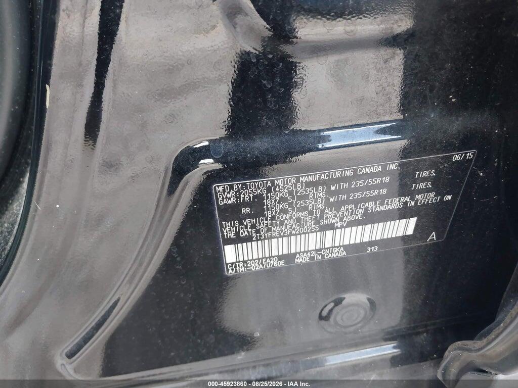 2T3YFREV3FW200255 2015 TOYOTA RAV4 photo no. 9
