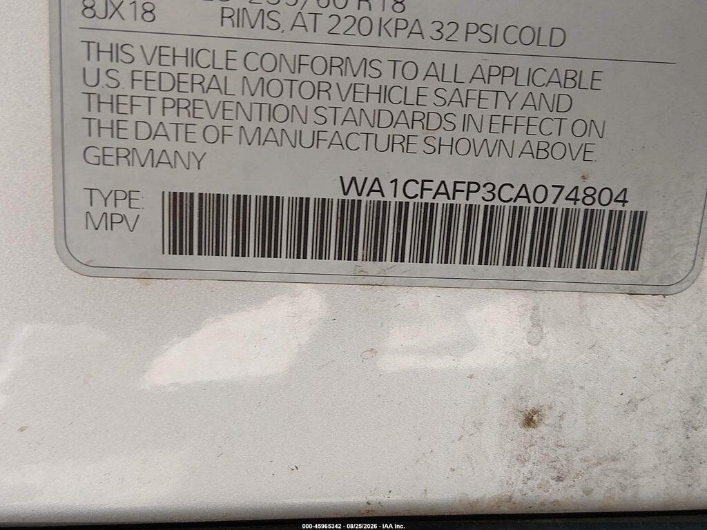 WA1CFAFP3CA074804 2012 AUDI Q5 photo no. 9