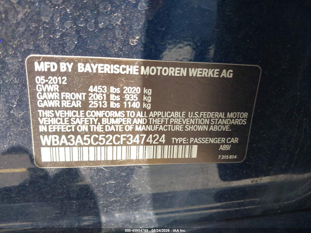 WBA3A5C52CF347424 2012 BMW 328I photo no. 9