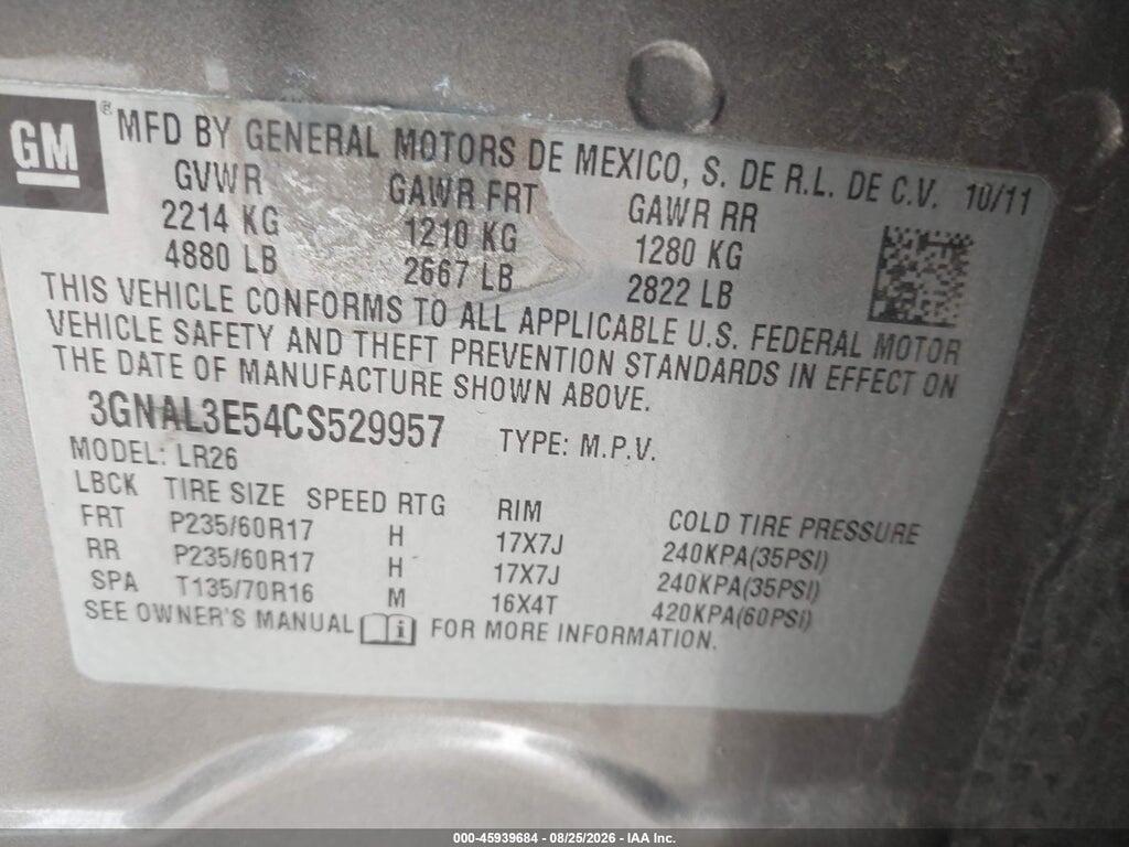 3GNAL3E54CS529957 2012 CHEVROLET CAPTIVA SPORT photo no. 9