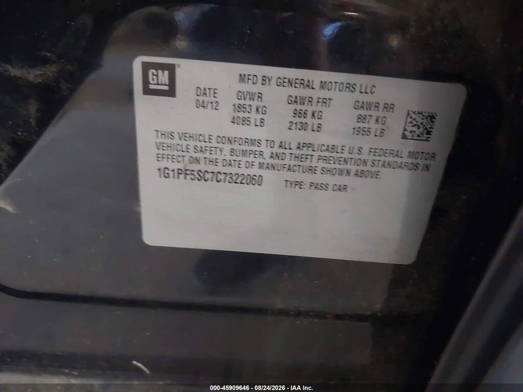 1G1PF5SC7C7322060 2012 CHEVROLET CRUZE photo no. 9